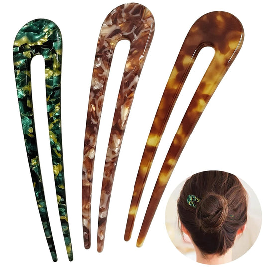 Épingles à Cheveux Femme Design U Écaille de Tortue pour Chignons 1