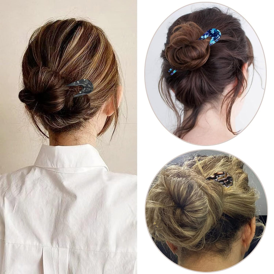 Épingles à Cheveux Femme Design U Écaille de Tortue pour Chignons 3