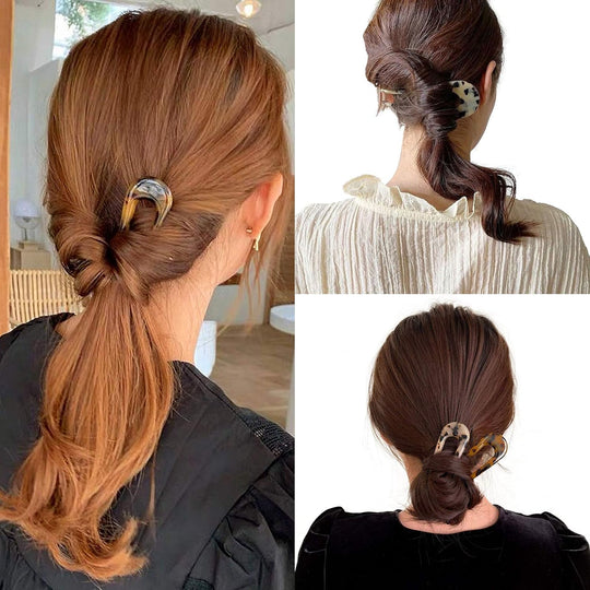 Épingles à Cheveux Femme Design U Écaille de Tortue pour Chignons 6