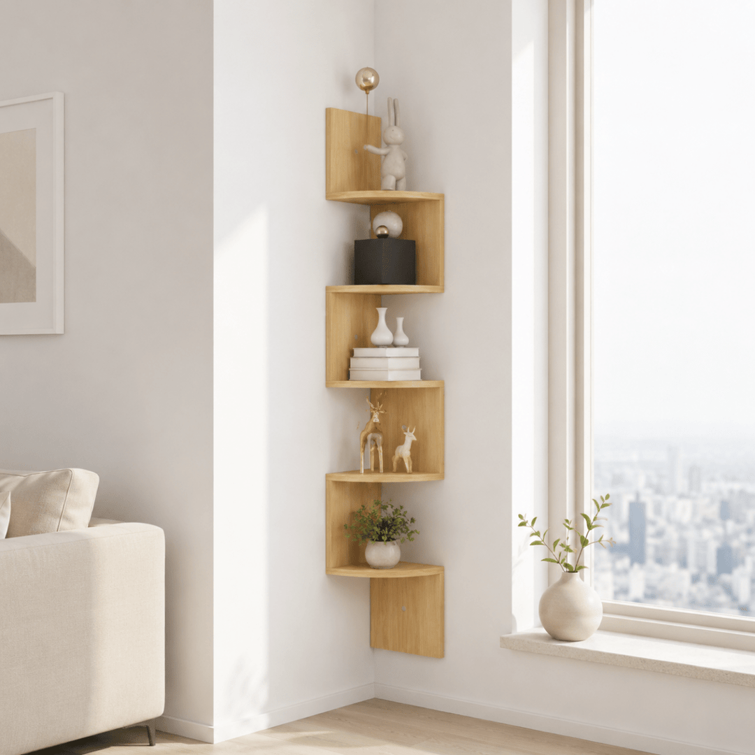 Étagère Murale d'Angle Moderne pour Rangement Pratique et Esthétique 2