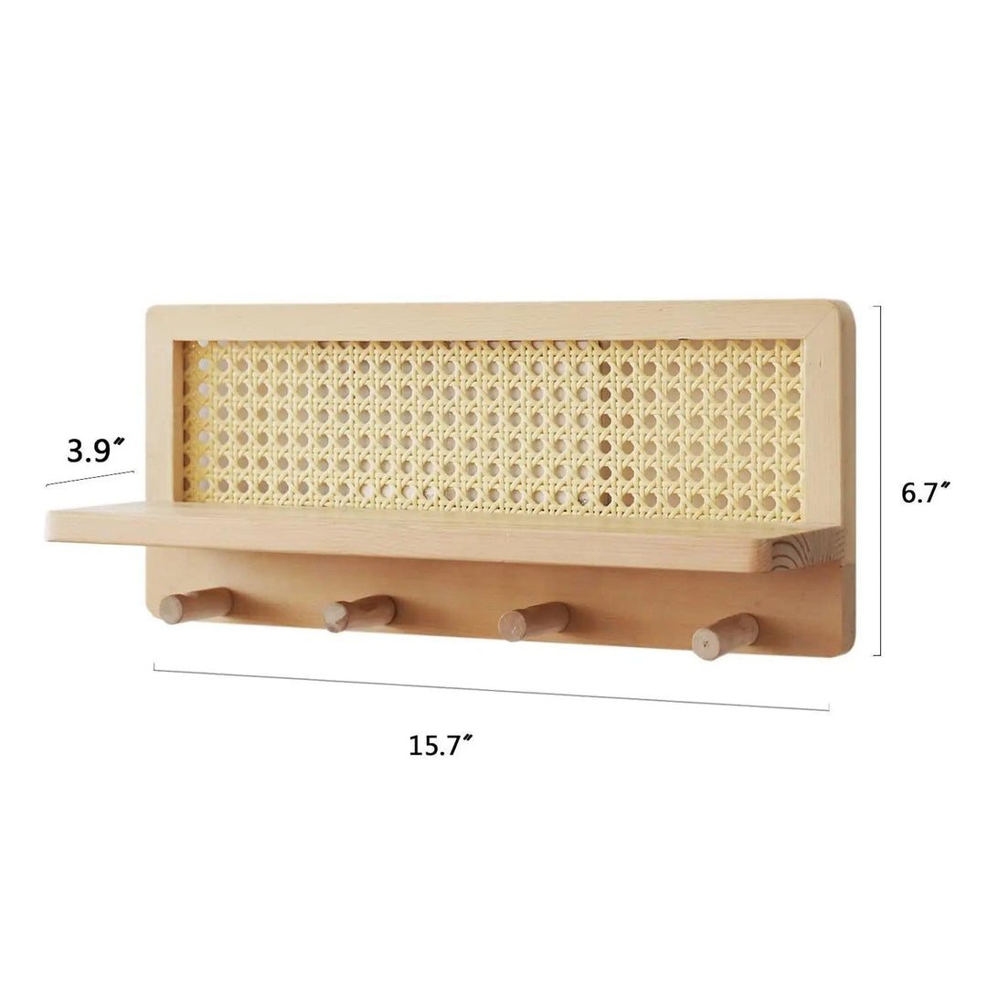 Étagère Murale en Bois avec Crochets Modernes 3