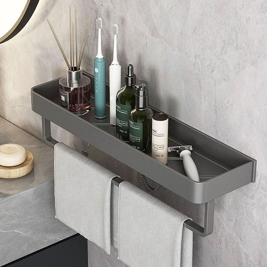 Étagère Murale pour Salle de Bain avec Porte-Serviettes 1