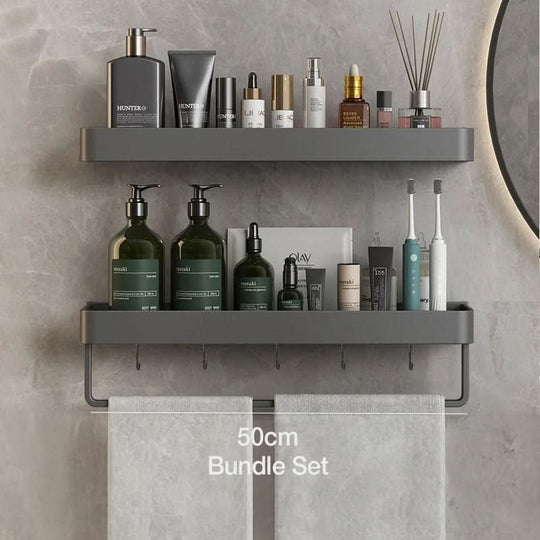 Étagère Murale pour Salle de Bain avec Porte-Serviettes 10