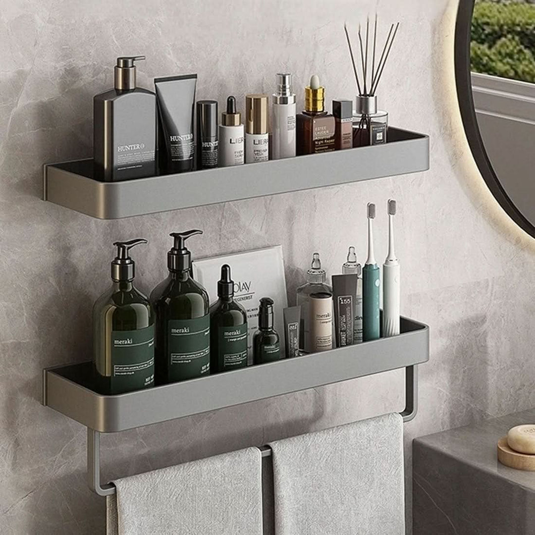 Étagère Murale pour Salle de Bain avec Porte-Serviettes 2