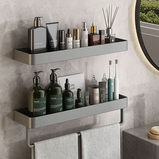 Étagère Murale pour Salle de Bain avec Porte-Serviettes 2