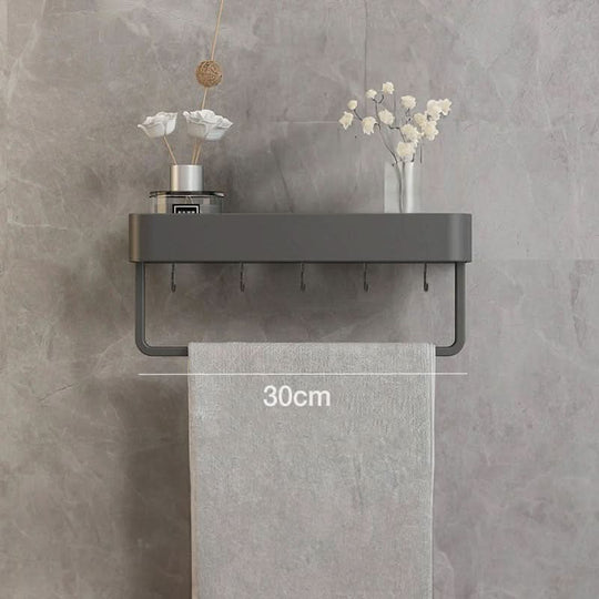 Étagère Murale pour Salle de Bain avec Porte-Serviettes 6