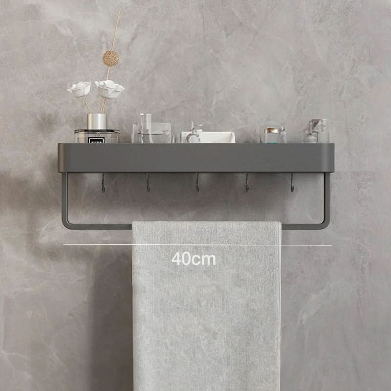 Étagère Murale pour Salle de Bain avec Porte-Serviettes 7