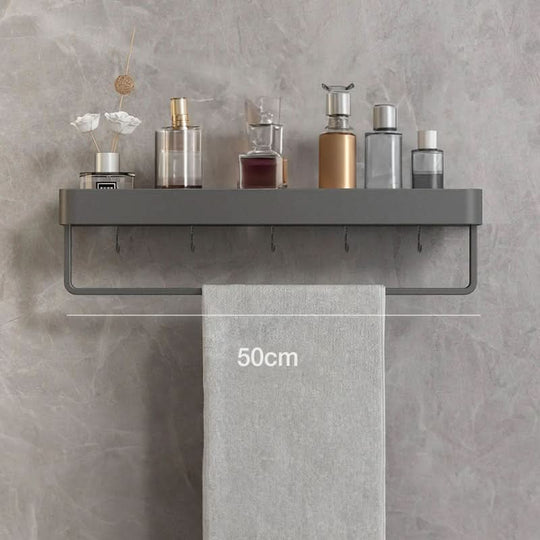 Étagère Murale pour Salle de Bain avec Porte-Serviettes 8