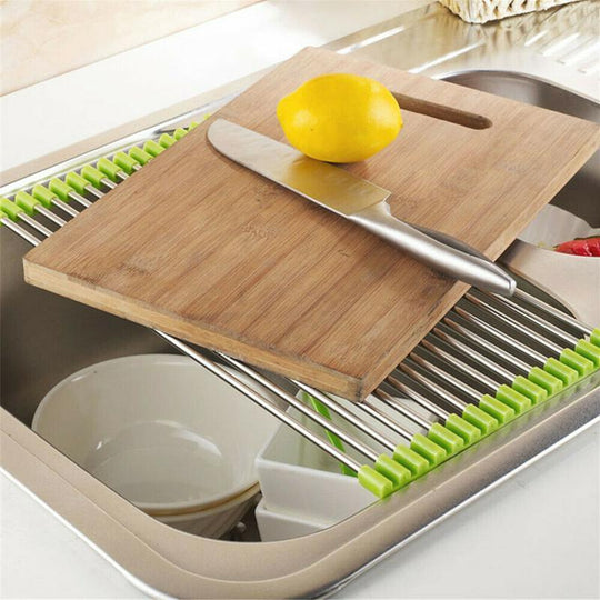 Étagère de Lavage Pliable Multifonctionnelle en Acier Inoxydable 6