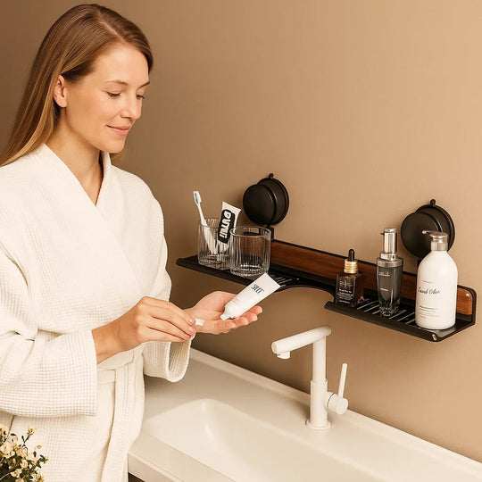 Étagère de Salle de Bain Moderne à Ventouse Sans Perçage 1