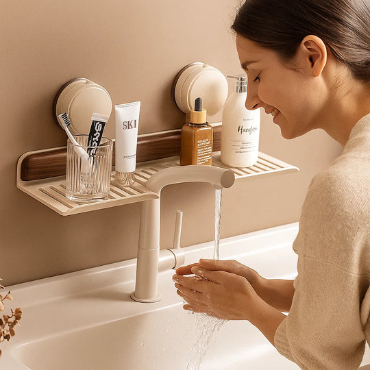 Étagère de Salle de Bain Moderne à Ventouse Sans Perçage 2