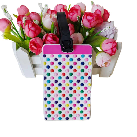 Étiquette de bagage unisexe à pois colorés distinctive 0