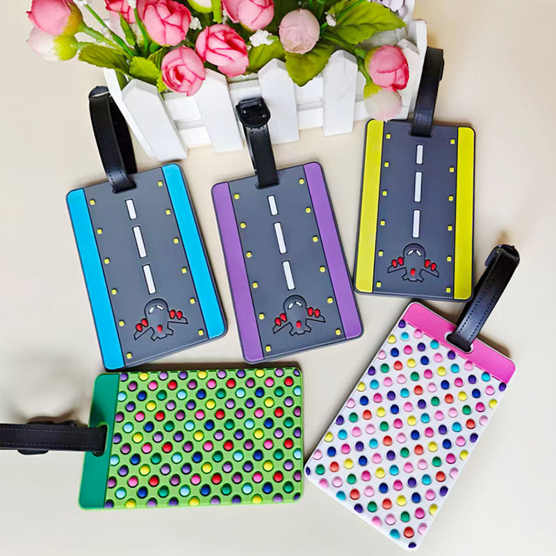 Étiquette de bagage unisexe à pois colorés distinctive 1