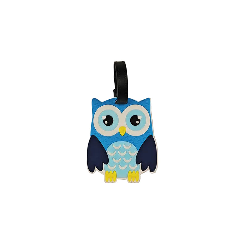 Étiquette de bagage unisexe motif hibou ludique 0
