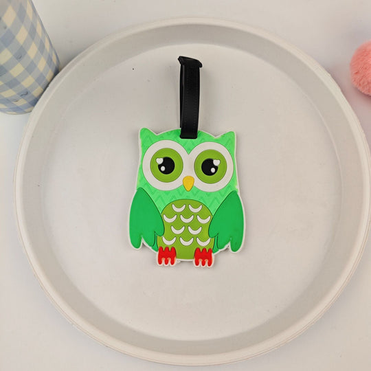 Étiquette de bagage unisexe motif hibou ludique 7