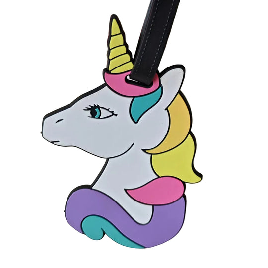 Étiquette de bagage unisexe motif licorne ludique 0