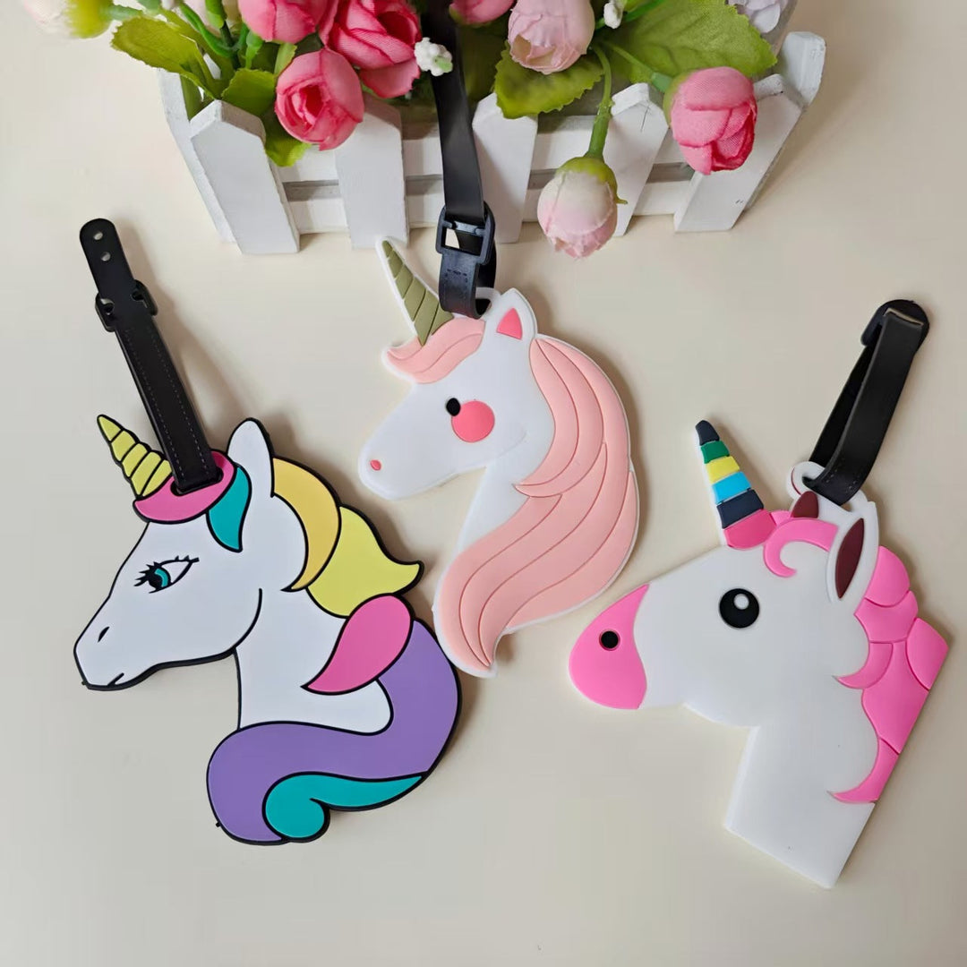 Étiquette de bagage unisexe motif licorne ludique 1