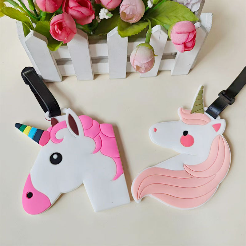 Étiquette de bagage unisexe motif licorne ludique 3
