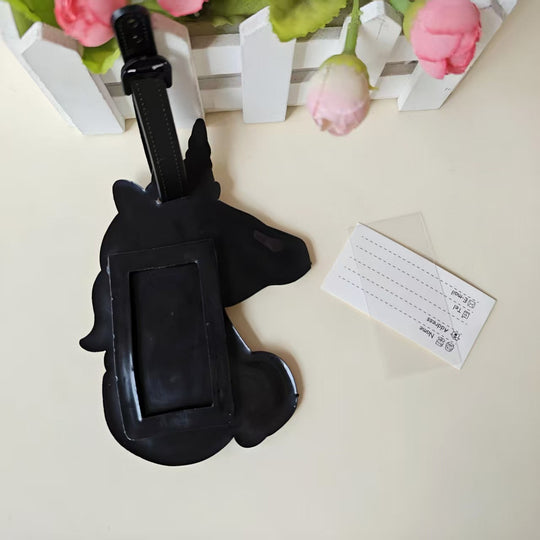 Étiquette de bagage unisexe motif licorne ludique 4