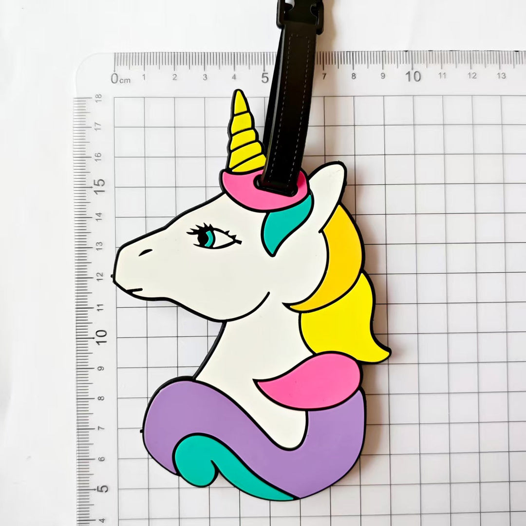 Étiquette de bagage unisexe motif licorne ludique 5
