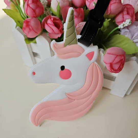 Étiquette de bagage unisexe motif licorne ludique 6