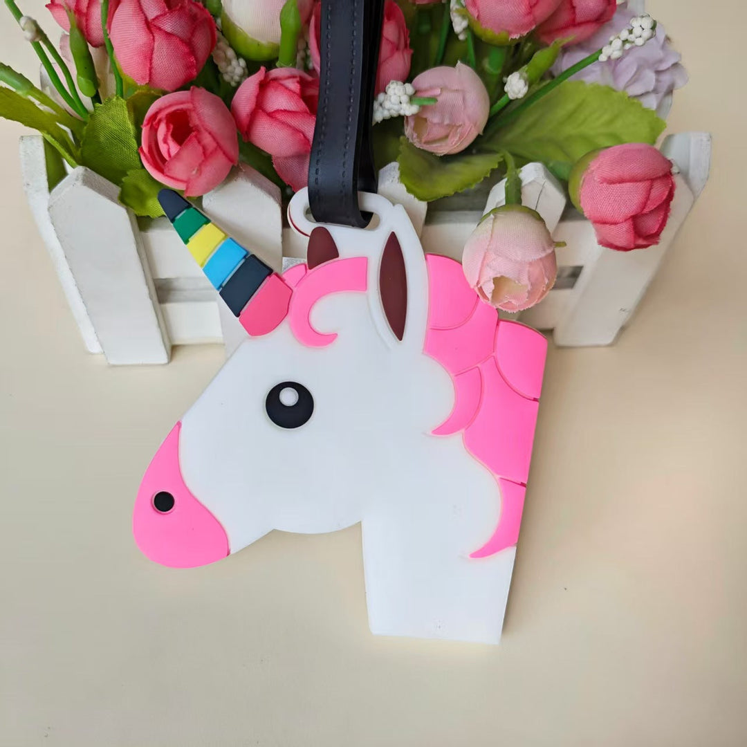 Étiquette de bagage unisexe motif licorne ludique 7