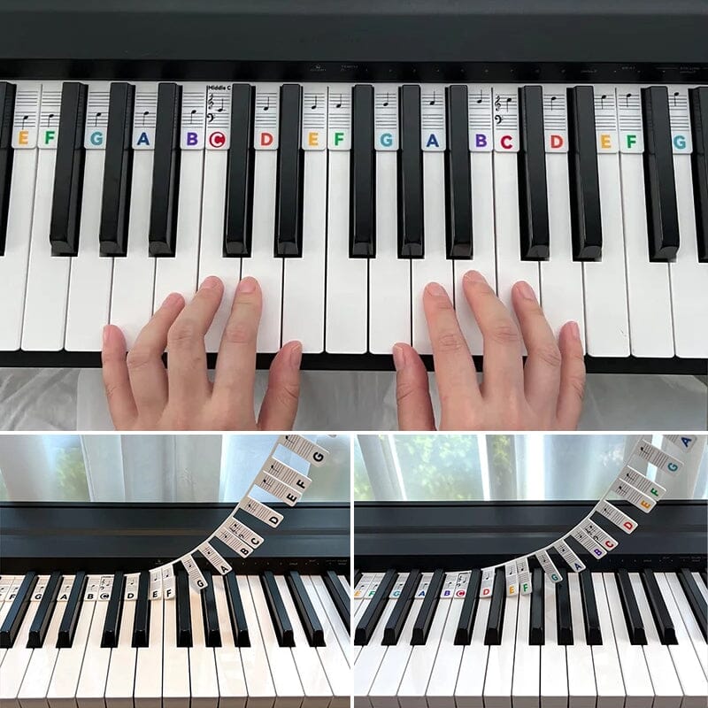 Étiquettes de notes amovibles pour clavier de piano 8
