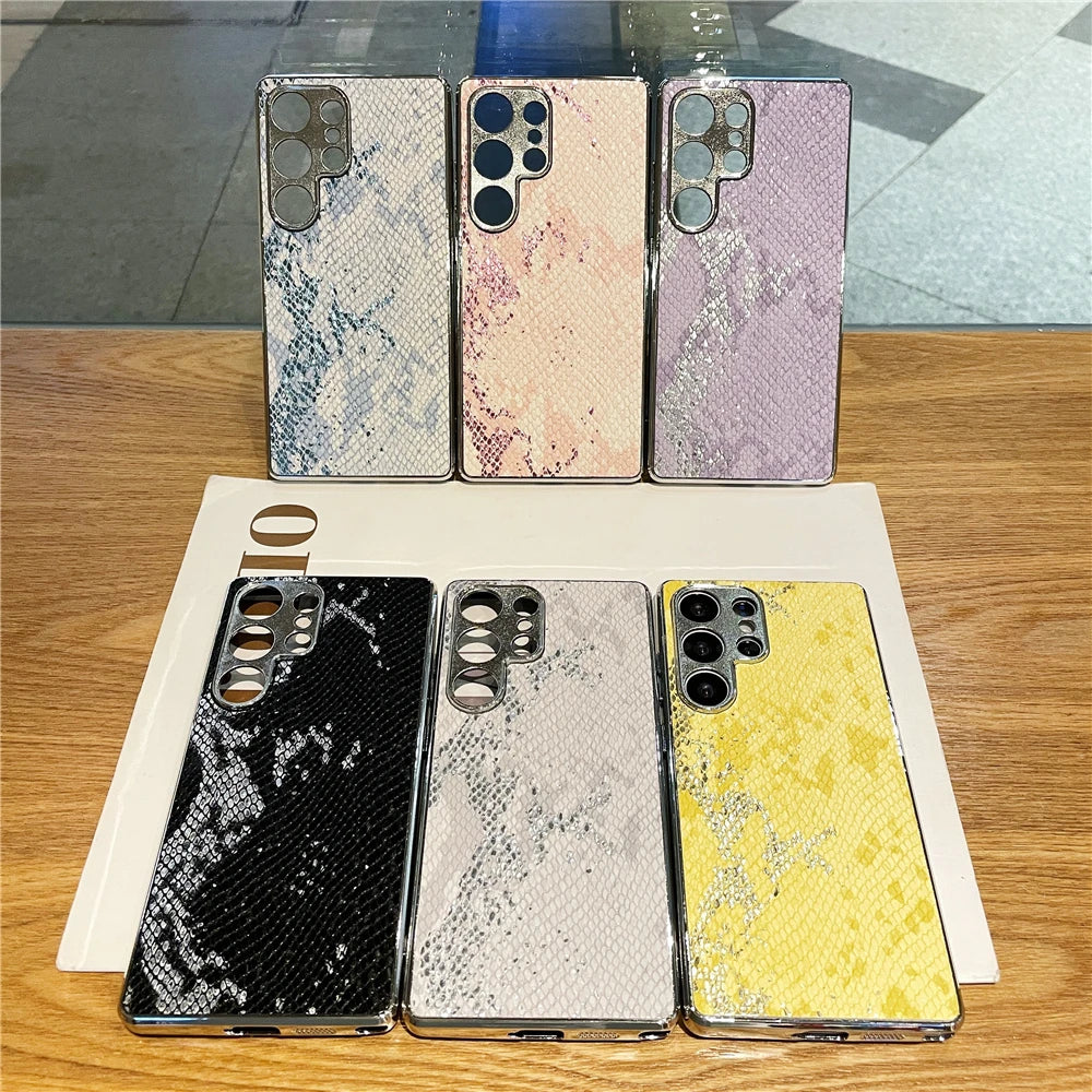 Étui Téléphone Samsung Luxe Design Texture Peau de Serpent 0