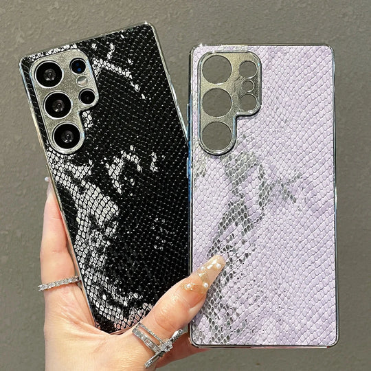 Étui Téléphone Samsung Luxe Design Texture Peau de Serpent 1