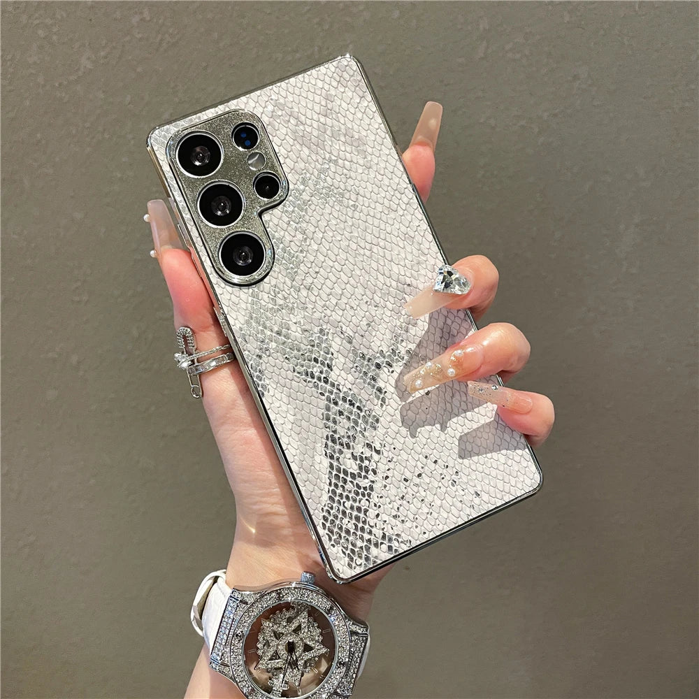 Étui Téléphone Samsung Luxe Design Texture Peau de Serpent 11