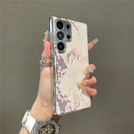 Étui Téléphone Samsung Luxe Design Texture Peau de Serpent 3