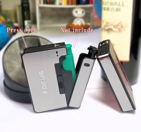 Étui à Cigarettes Automatique Pratique 2 en 1 avec Compartiments pour Cigarettes et Briquet 4