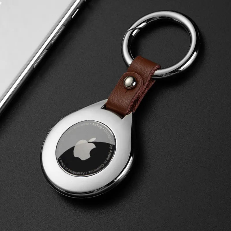 Étui de Protection pour Apple Airtags en Cuir et Métal 1