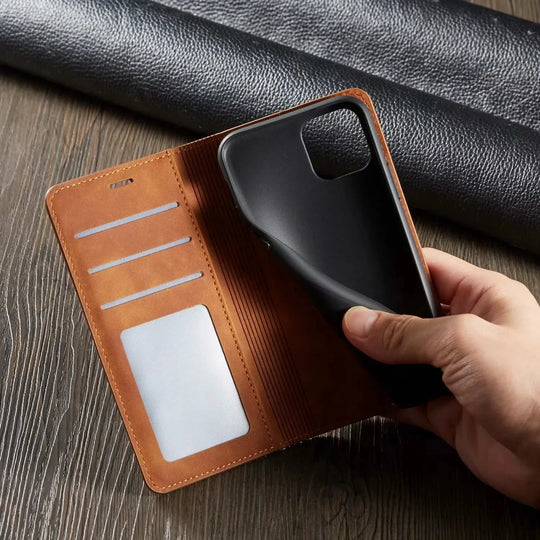 Étui iPhone en Cuir Magnétique 1