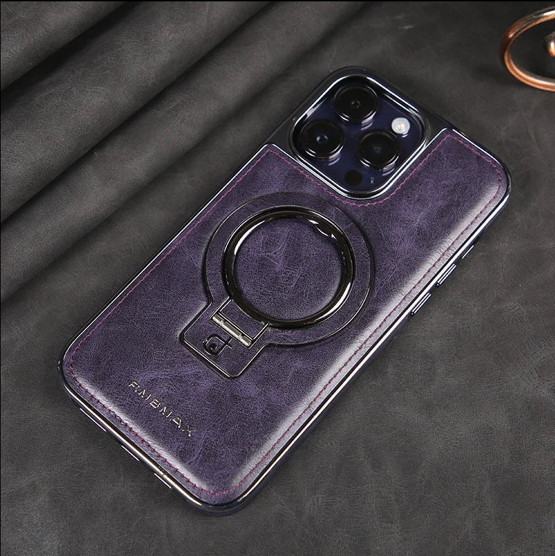 Étui pour iPhone avec support annulaire pliable 8