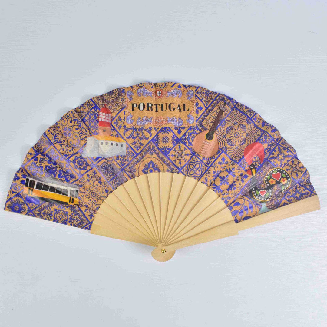 Éventail Artistique Unisexe Portable avec Motifs Culturels Portugais 0