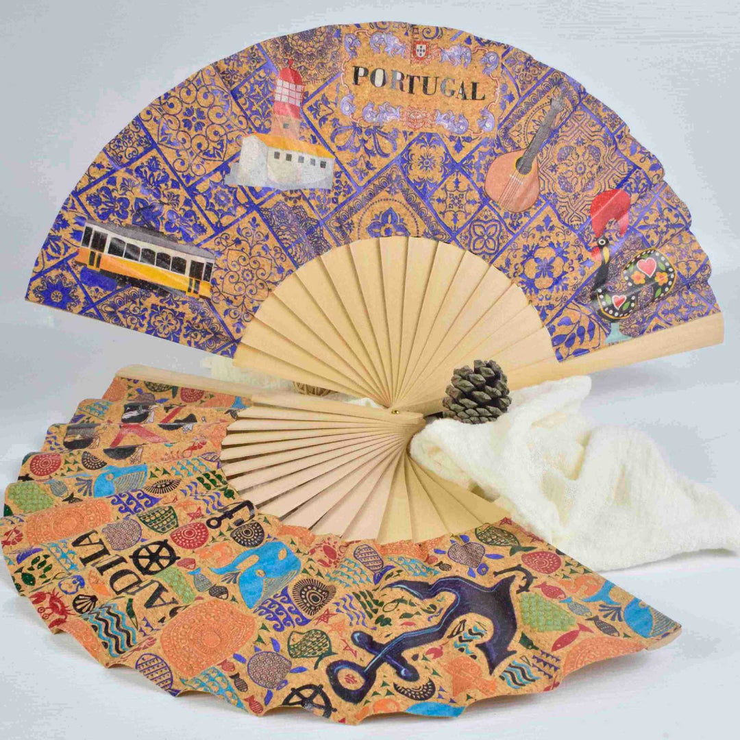 Éventail Artistique Unisexe Portable avec Motifs Culturels Portugais 1