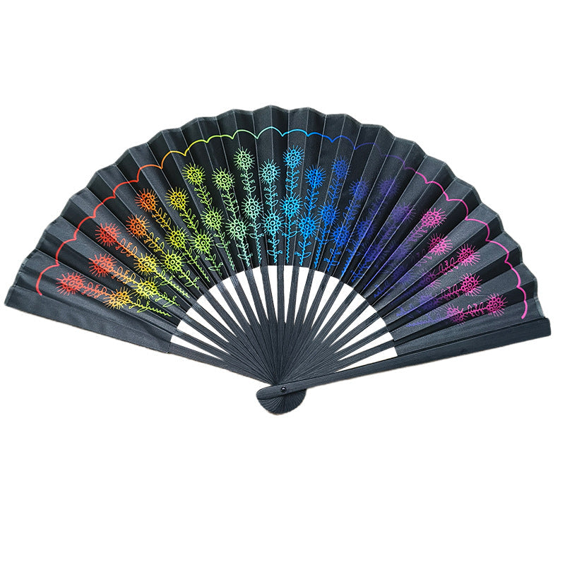 Éventail Femme Artisanal Coloré Design Naturel 7
