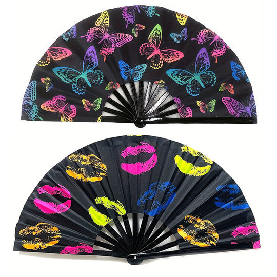 Éventail Femme Pliable Design Coloré avec Motifs Originales 0