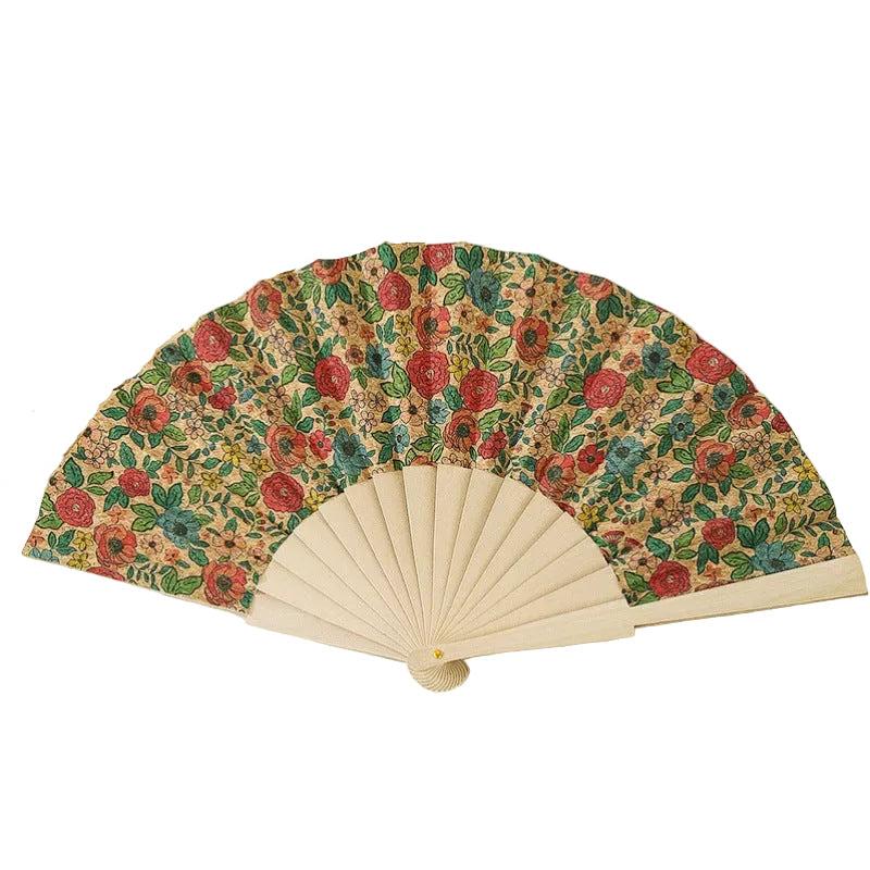 Éventail Femme à Motifs Floraux Fait Main 0