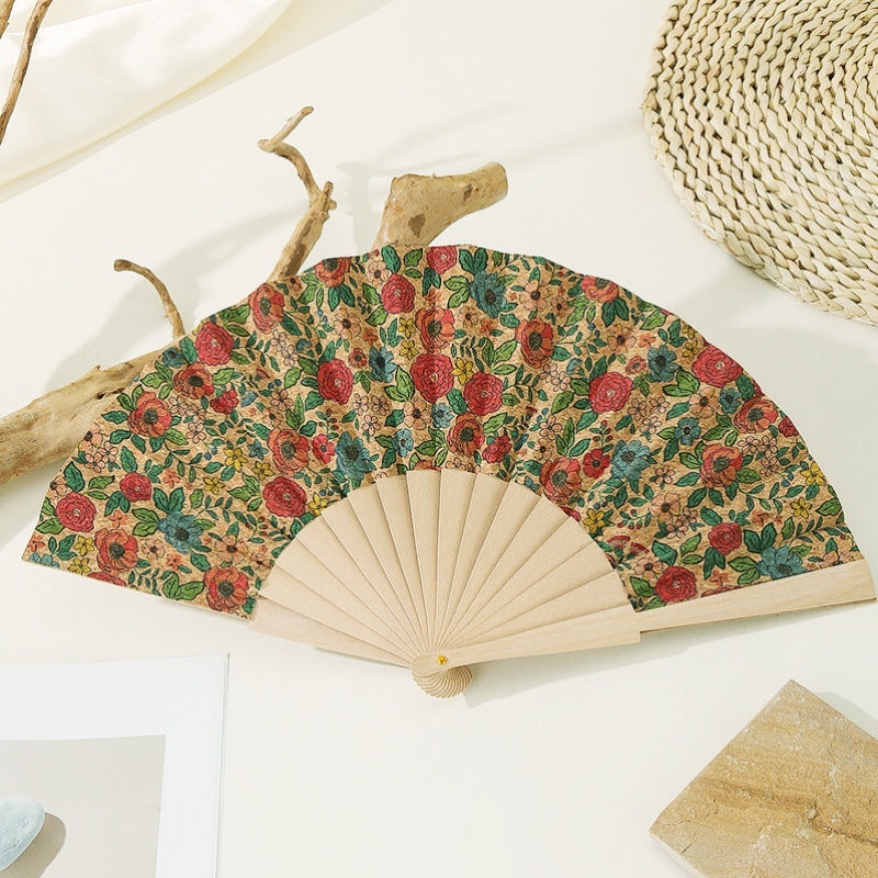 Éventail Femme à Motifs Floraux Fait Main 2