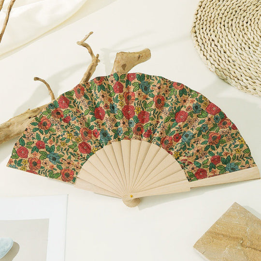 Éventail Femme à Motifs Floraux Fait Main 2