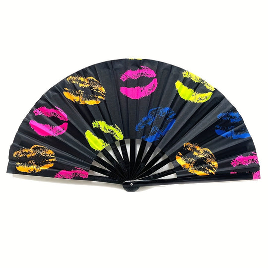 Éventail Pliable Femme Motifs Colorés Original 4