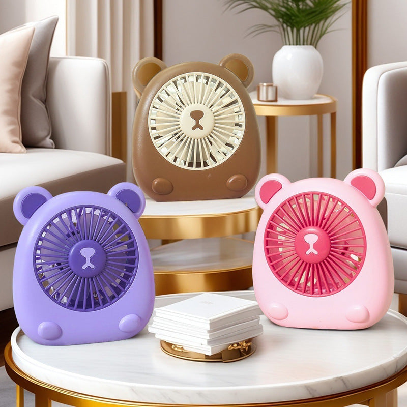 Éventail Portable Femme Design Amusant Ours 1
