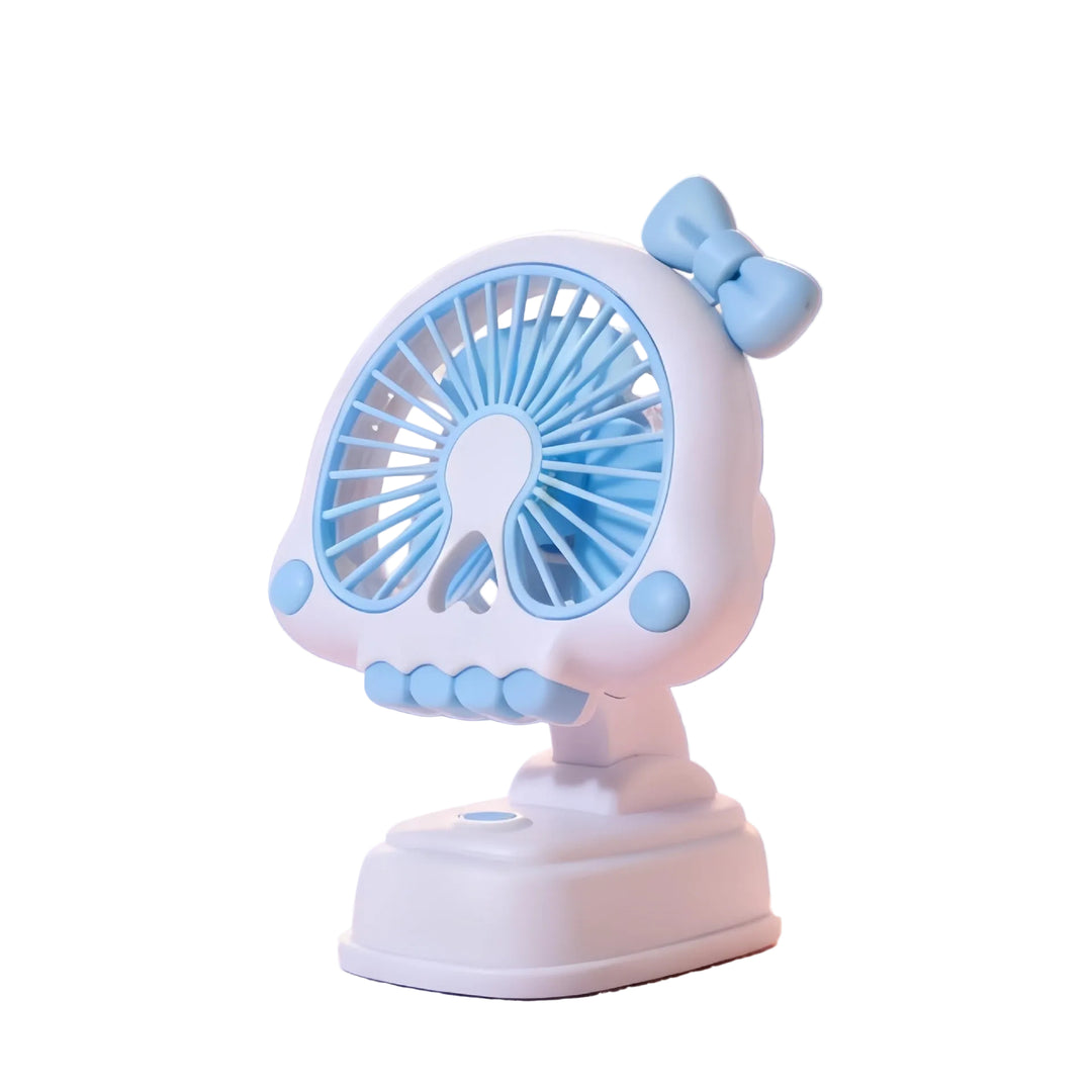 Éventail Portable Femme Design Tête de Mort Compact 0