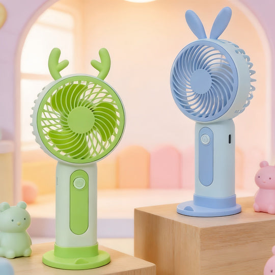 Éventail Portable pour Femmes Design Lapin Avec Réglages de Vitesse 3
