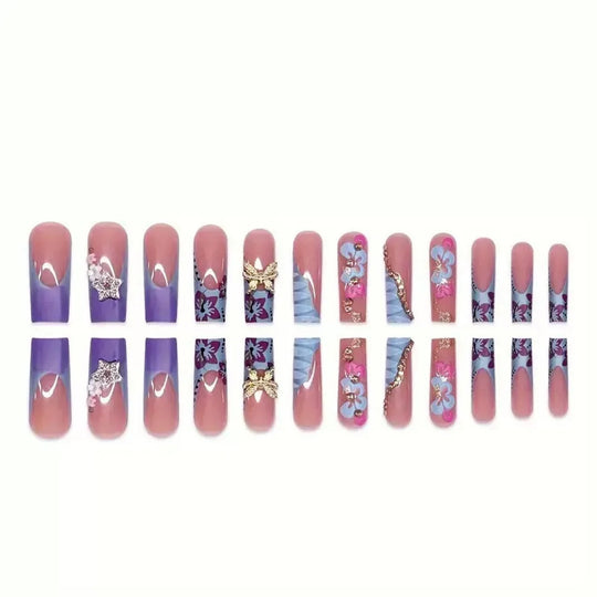 Extensions d'ongles à motifs floraux pour femmes 2