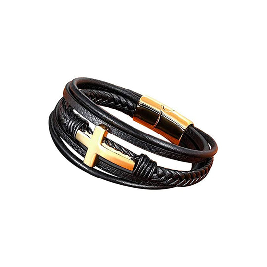 Bracelet croix en cuir Faith