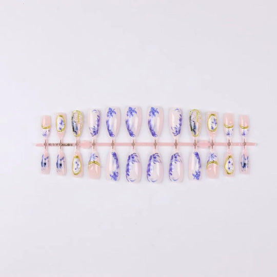 Faux Ongles Articulés à Motifs Floraux pour Femme 0