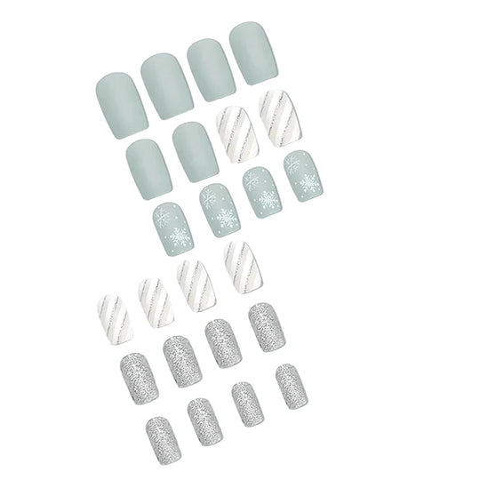 Faux Ongles Autocollants Hivernaux Festifs Pour Femme 1